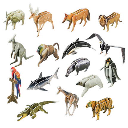 3D퍼즐 교과서 세계의 동물들 만들기 온핸드33